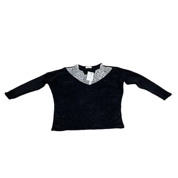Miss U Top NWT Lovely Lace with Black Comfiness Blouse Size Medium M - Picture 4 of 15